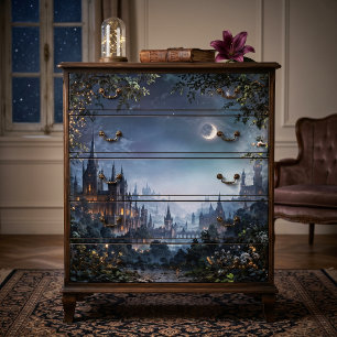 Moonlit Glowing Gothic Fantasy Citadel Tissue Paper