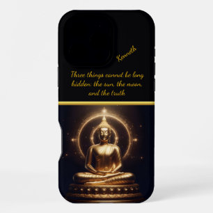 Moonlit Golden Buddha. AI art iPhone 16 Pro Max Case