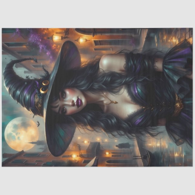 Moonlit Gothic Witch – Enchanted Venetian Fantasy  Tissue Paper (Front)