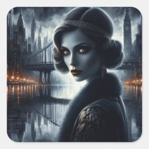 Moonlit Grace Square Sticker
