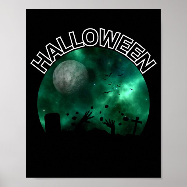 Moonlit Graveyard Escape Wall Art (Front)