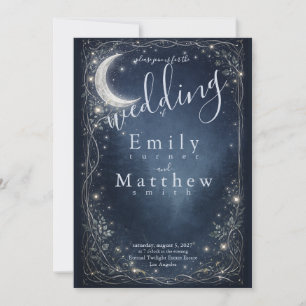 Moonlit Grove Celestial Woodland Wedding Invitation