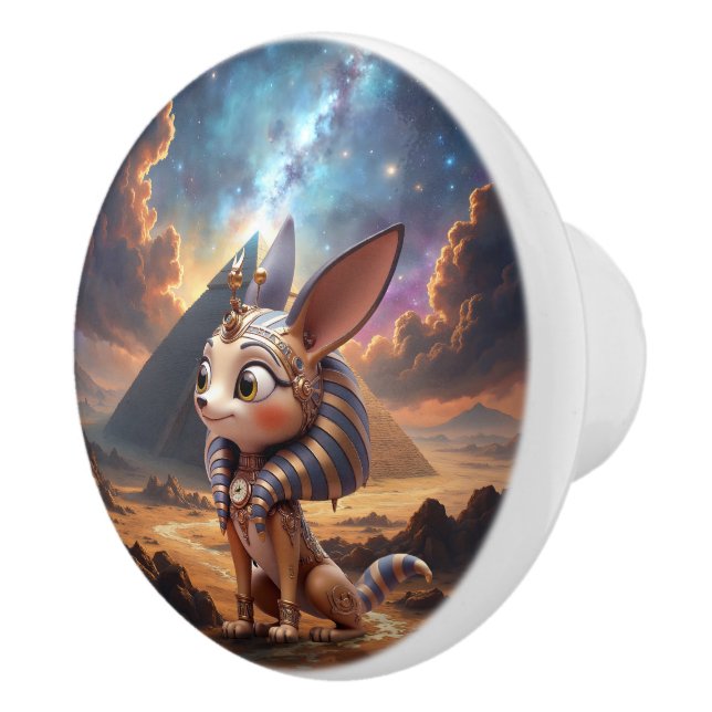 Moonlit Guardian of the Ancient Sands Ceramic Knob (Right)