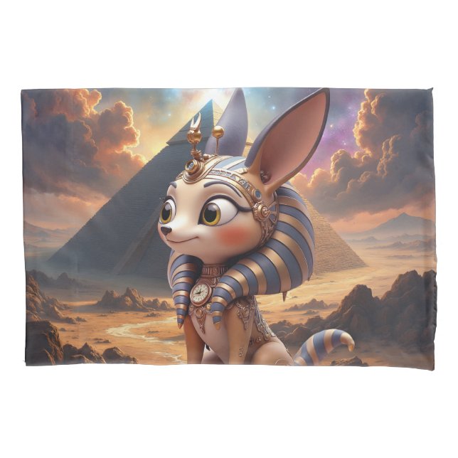 Moonlit Guardian of the Ancient Sands. Pillowcase (Front)