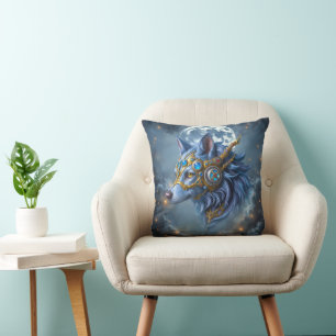 Moonlit Guardian of the Sapphire Veil. Cushion