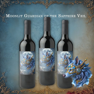 Moonlit Guardian of the Sapphire Veil. Wine Label