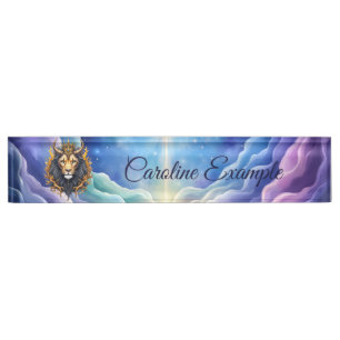 Moonlit Guardians – Cosmic lion Nameplate