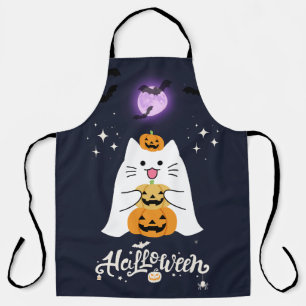 Moonlit Halloween Cat – Spooky & Sweet Night Apron