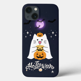 Moonlit Halloween Cat – Spooky & Sweet Night iPhone 13 Case
