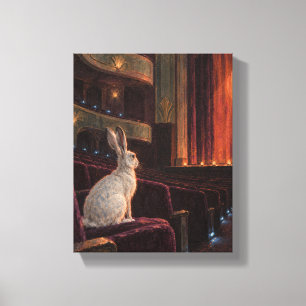 Moonlit Hare at the Velvet Theatre Canvas Print