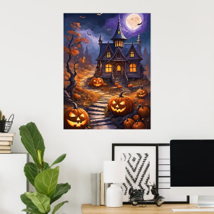 Moonlit Haunt: A Halloween Fantasy Poster