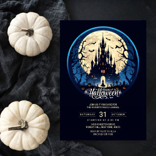Moonlit Haunted Castle Halloween Party Invitation