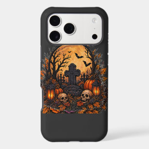 Moonlit Haunted Graveyard Gothic Halloween Cemeter