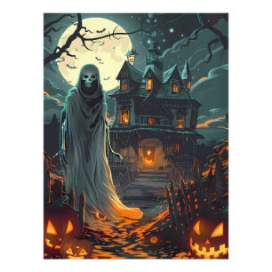 Moonlit Haunting – Ghost of the Haunted Manor Photo Print