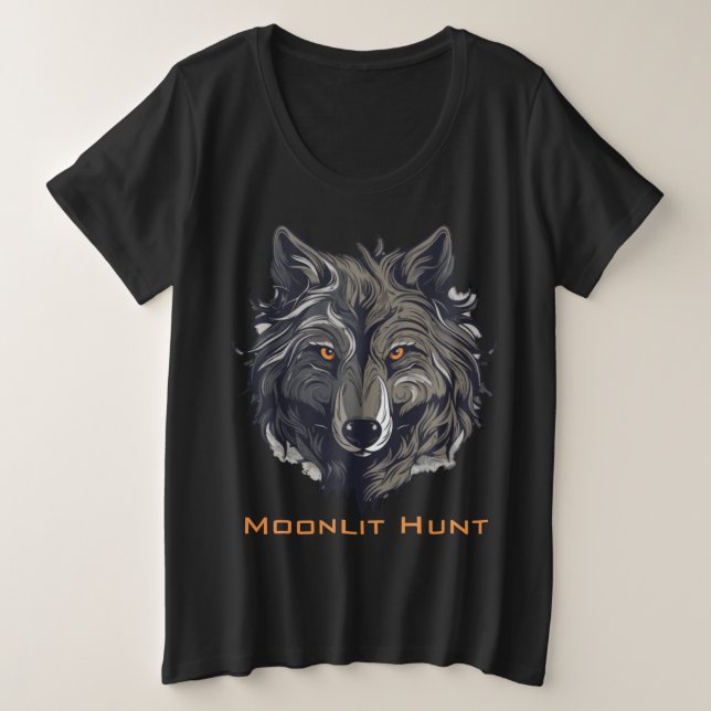 Moonlit Hunt Plus Size T-Shirt (Design Front)