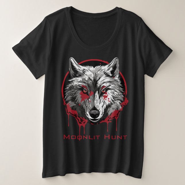 Moonlit Hunt Plus Size T-Shirt (Design Front)