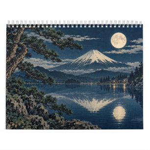 Moonlit Japan Twelve Landscapes Woodblock Art Calendar