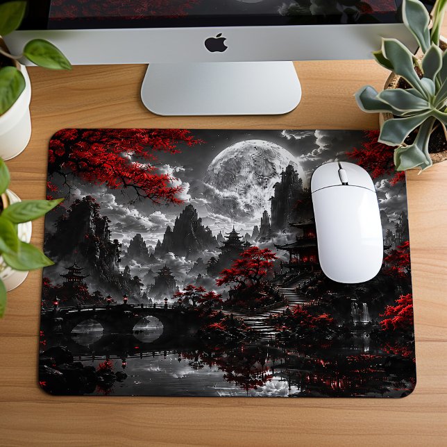 Moonlit Japanese Garden Fantasy Mouse Pad (Creator Uploaded)
