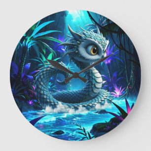 Moonlit Jungle Guardian – Enchanted Owl Large Clock