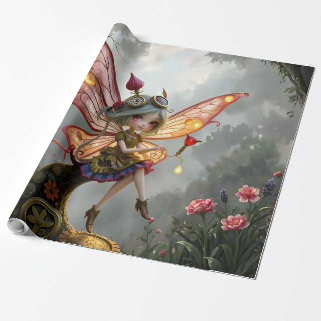 Moonlit Keeper of Clockwork Light. Wrapping Paper (Unrolled)
