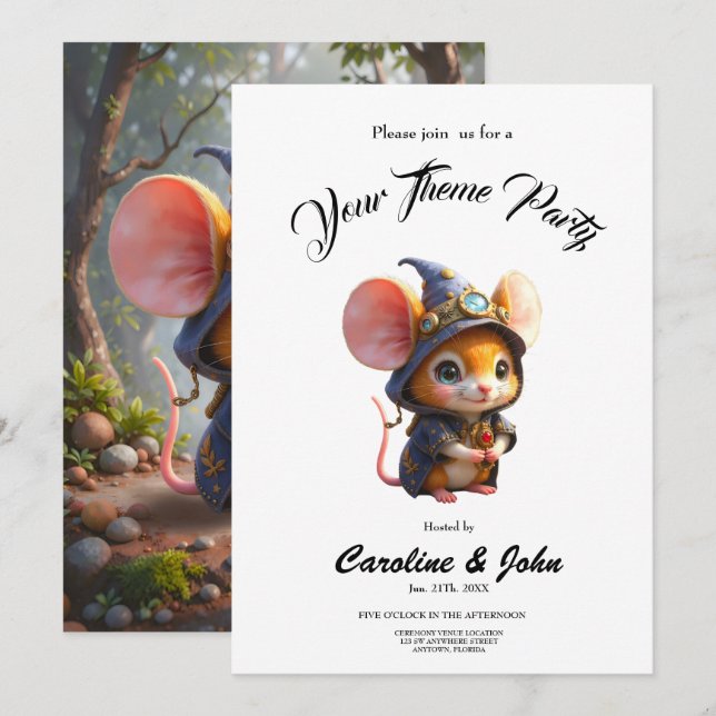 Moonlit Keeper of Tiny Wonders.  Invitation (Front/Back)