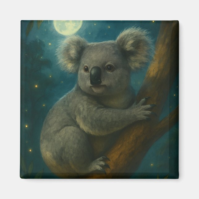 Moonlit Koala Perch Magnet (Front)