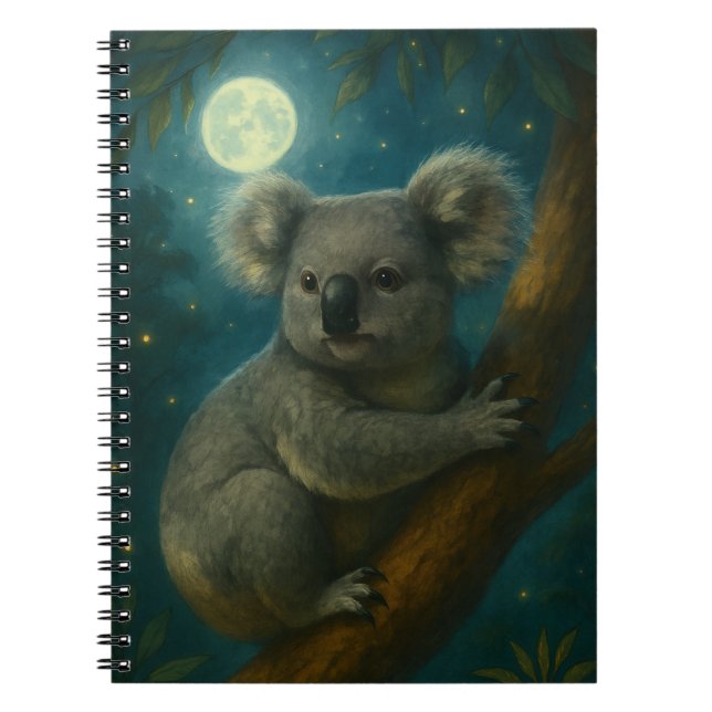 Moonlit Koala Perch Notebook (Front)