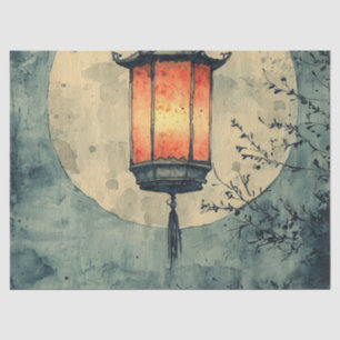 Moonlit Lantern Sumi-E Watercolor (1) Tissue Paper