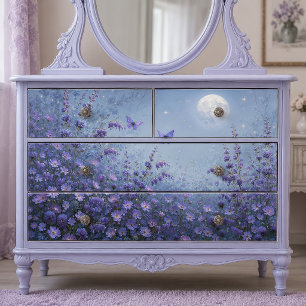Moonlit Lavender Butterfly Meadow Decoupage Tissue Paper