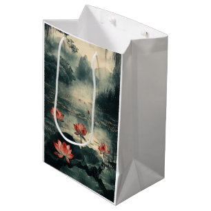 Moonlit Lotus Lake (2) Medium Gift Bag