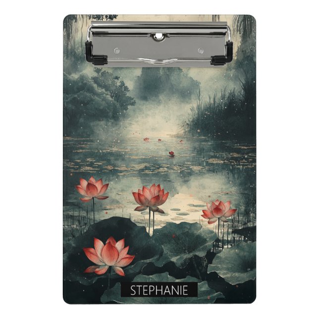 Moonlit Lotus Lake (2) Mini Clipboard (Front)