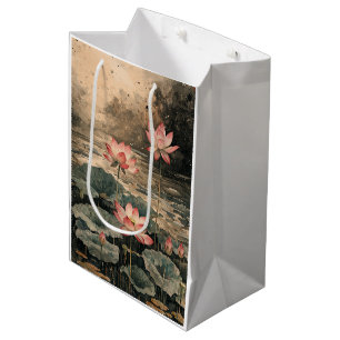 Moonlit Lotus Lake (3) Medium Gift Bag