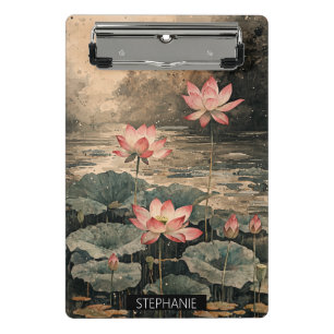 Moonlit Lotus Lake (3) Mini Clipboard