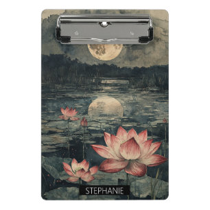 Moonlit Lotus Lake (4) Mini Clipboard