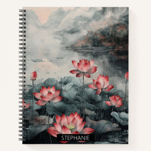 Moonlit Lotus Lake (5) Notebook