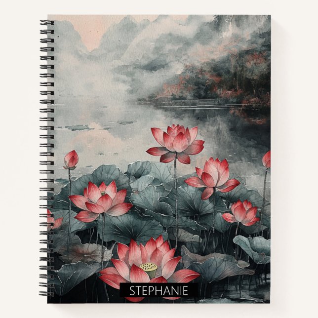 Moonlit Lotus Lake (5) Notebook (Front)