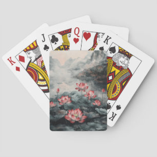 Moonlit Lotus Lake (5) Playing Cards