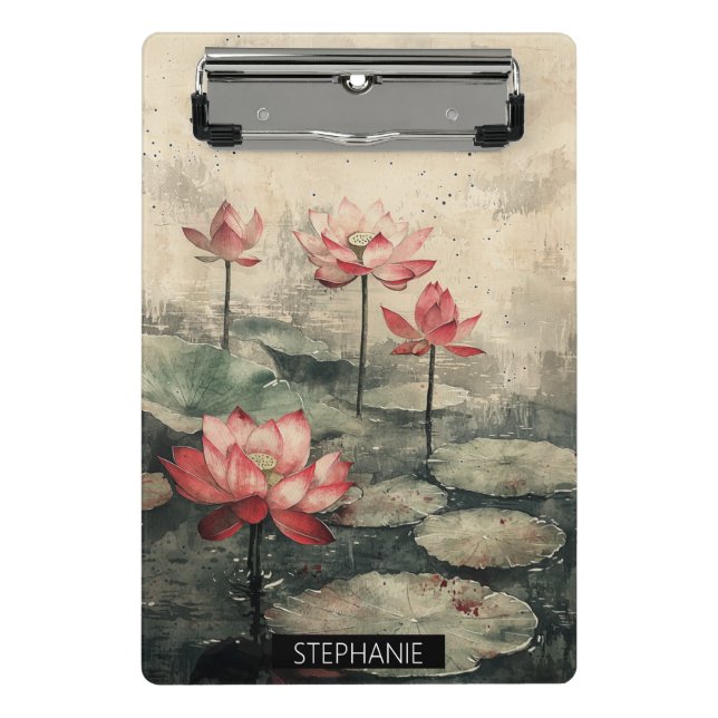 Moonlit Lotus Lake (6) Mini Clipboard (Front)