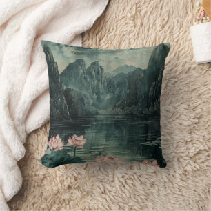 Moonlit Lotus Lake (8) Cushion