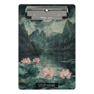 Moonlit Lotus Lake (8) Mini Clipboard