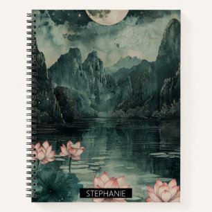 Moonlit Lotus Lake (8) Notebook