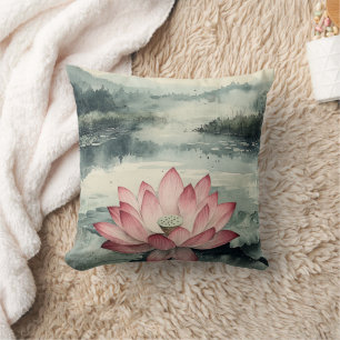 Moonlit Lotus Lake (9) Cushion