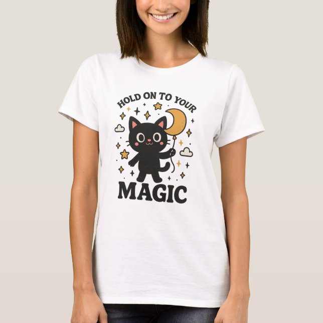 Moonlit Magic Cat T-Shirt (Front)