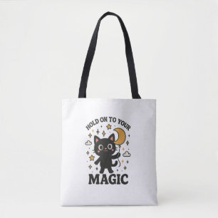 Moonlit Magic Cat Tote Bag