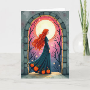Moonlit Maidens Pumpkin Gown Card