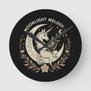Moonlit Melody Round Clock