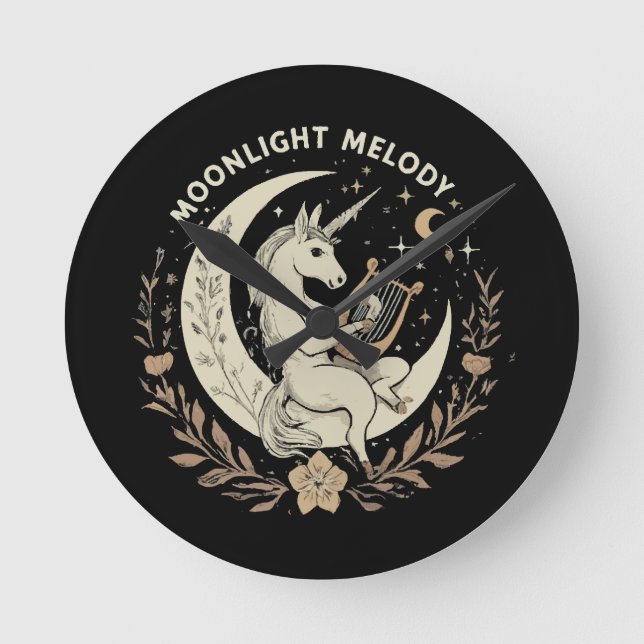 Moonlit Melody Round Clock (Front)