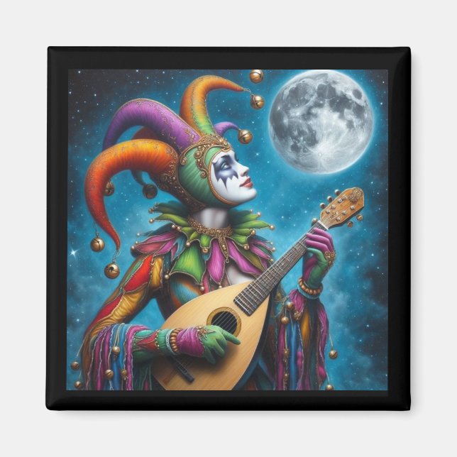 🎭 "Moonlit Melody: The Enchanted Jester Magnet"  Magnet (Front)