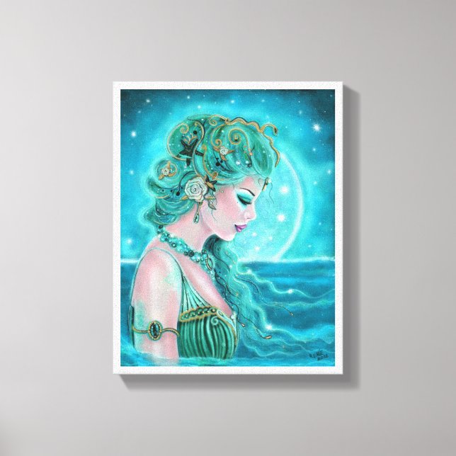 Moonlit Mermaid  By Renee Lavoie Canvas Print (Front)