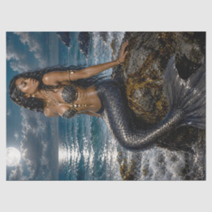 Moonlit Mermaid Decoupage Tissue Paper Dark